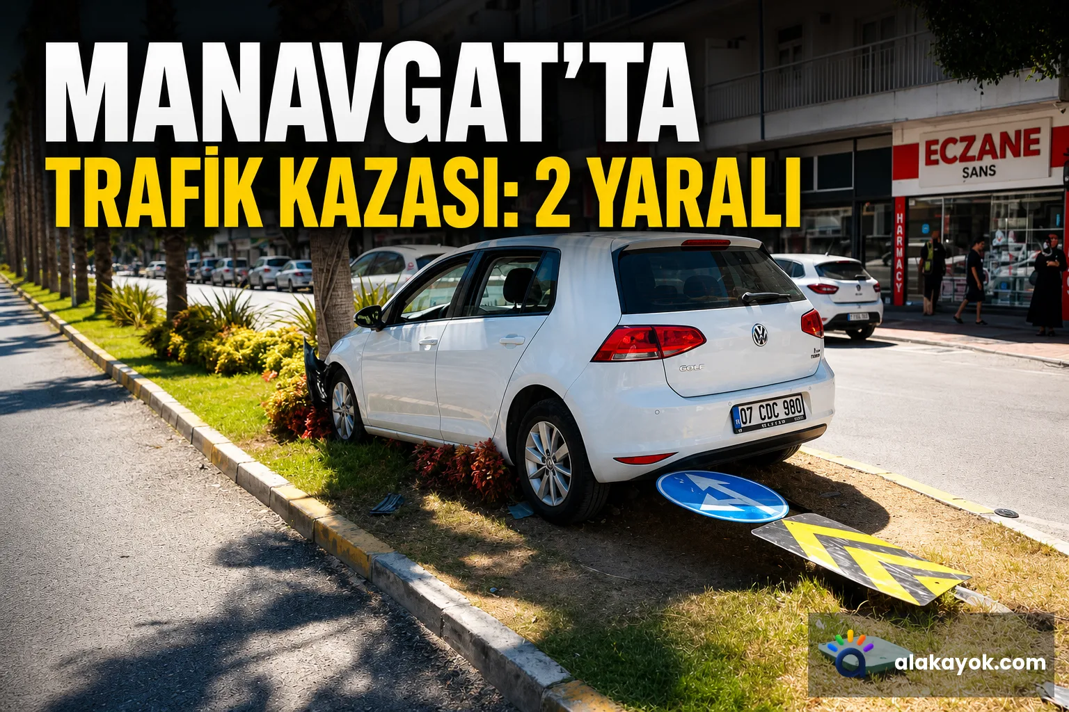 Manavgat'ta Trafik Kazası: 2 Yaralı