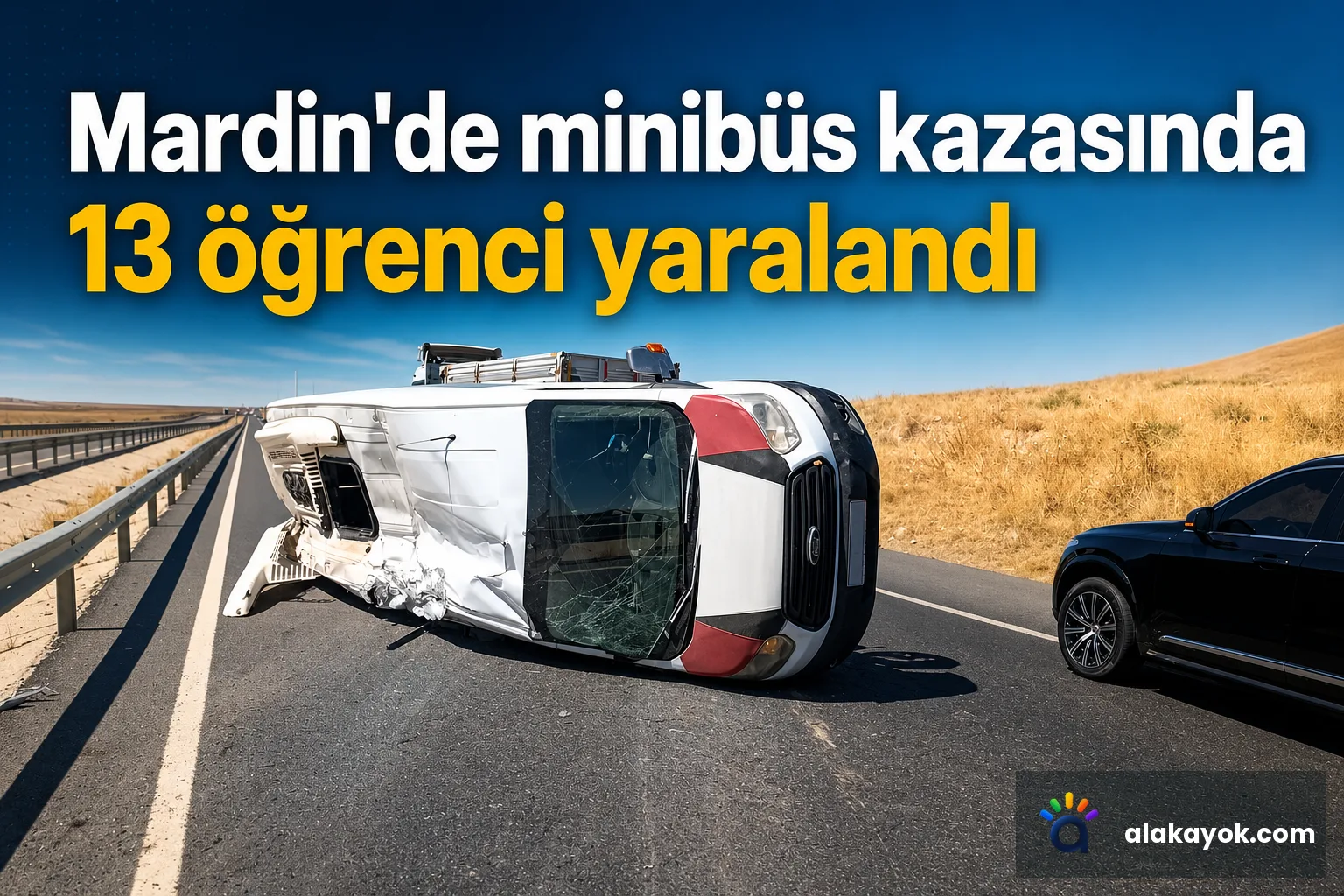 Mardin'de minibüs kazasında 13 öğrenci yaralandı