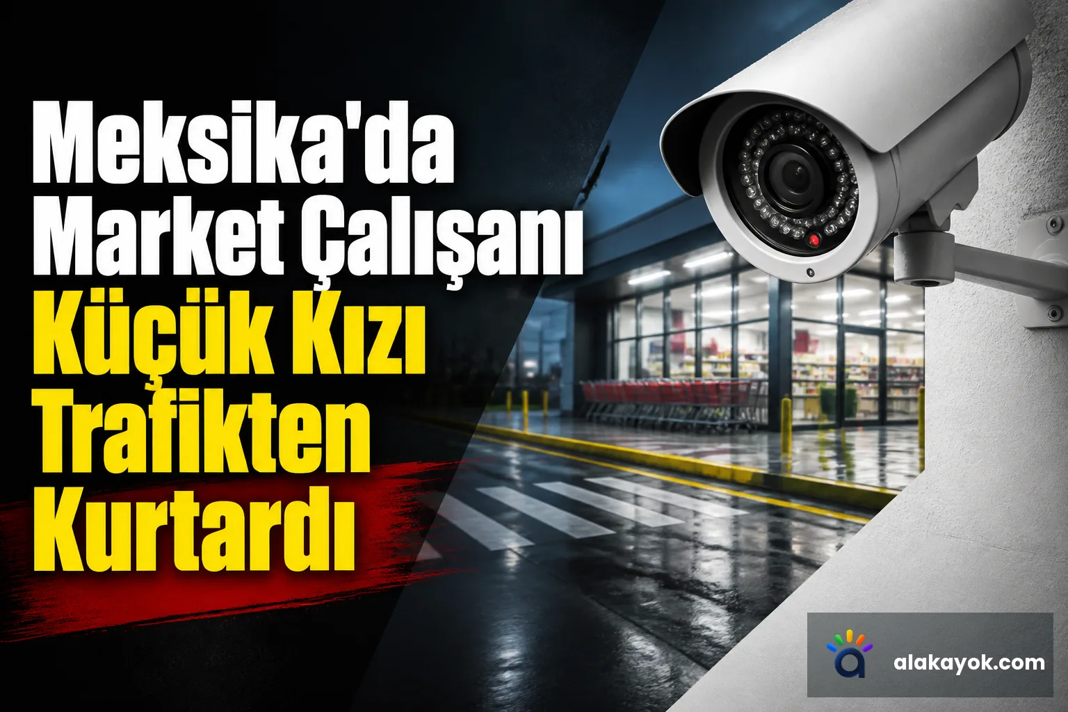 Meksika'da Market Çalışanı Küçük Kızı Trafikten Kurtardı