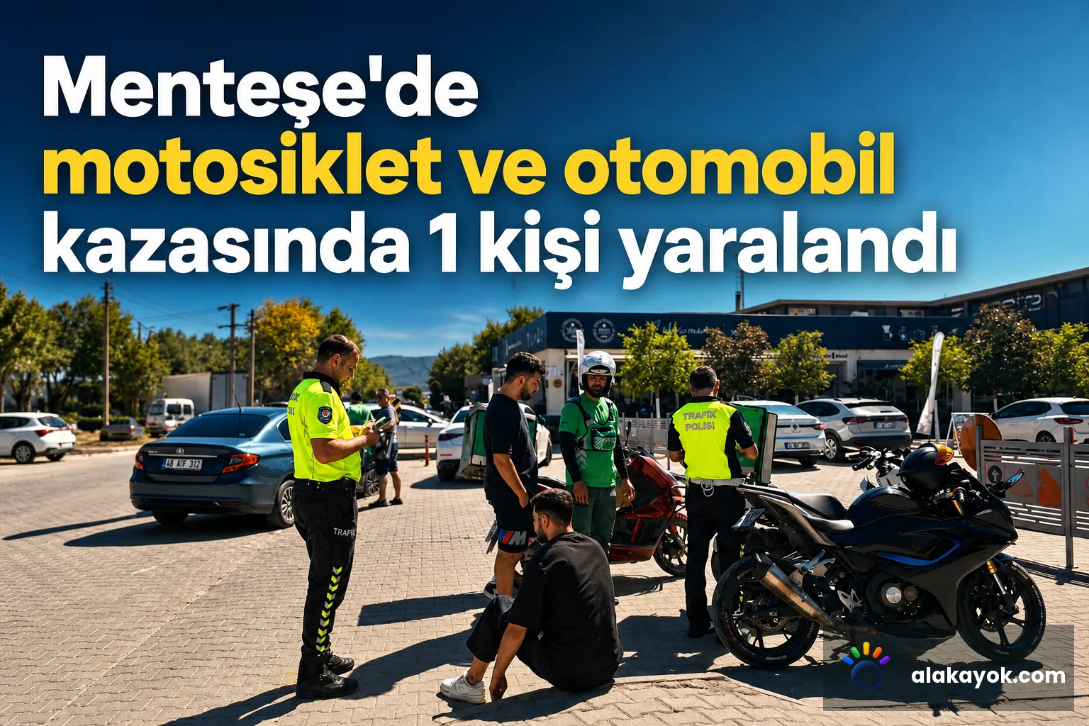 Menteşe'de motosiklet ve otomobil kazasında 1 kişi yaralandı
