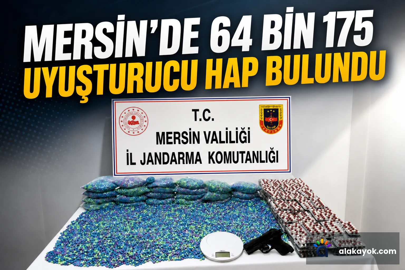 Mersin'de 64 bin 175 uyuşturucu hap bulundu