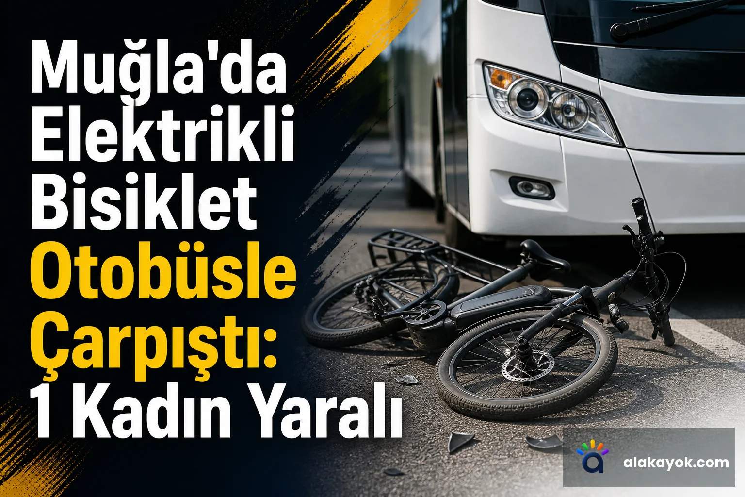 Muğla'da Elektrikli Bisiklet Otobüsle Çarpıştı: 1 Kadın Yaralı
