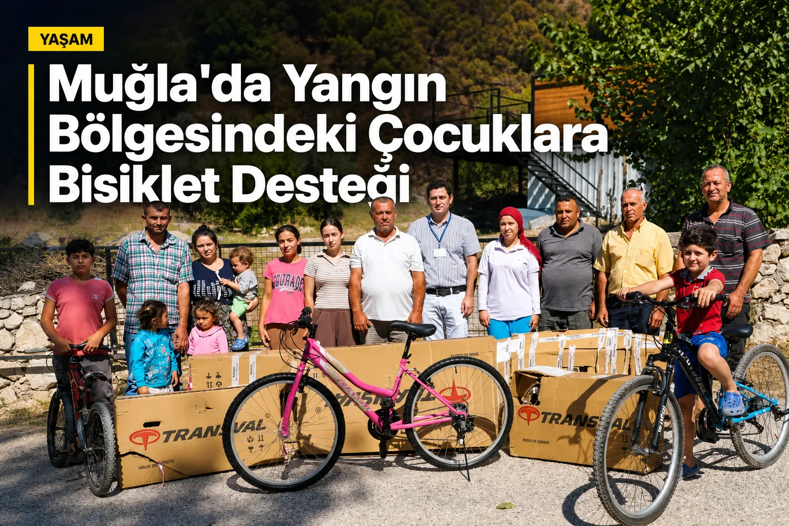 Muğla'da Yangın Bölgesindeki Çocuklara Bisiklet Desteği