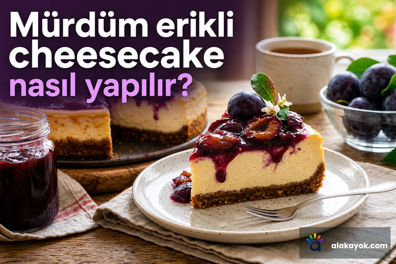 Mürdüm erikli cheesecake nasıl yapılır?