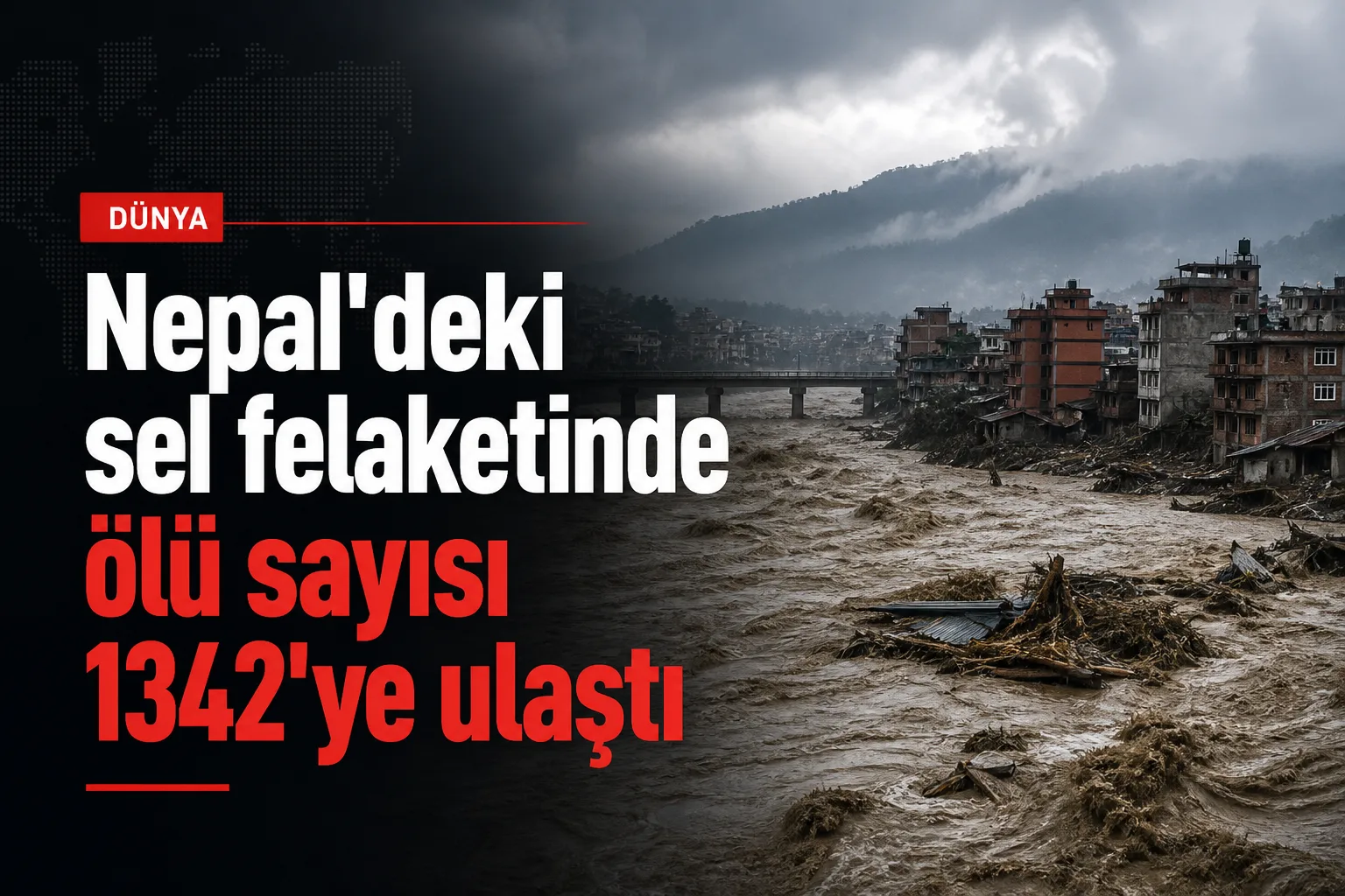 Nepal'deki sel felaketinde ölü sayısı 1342'ye ulaştı