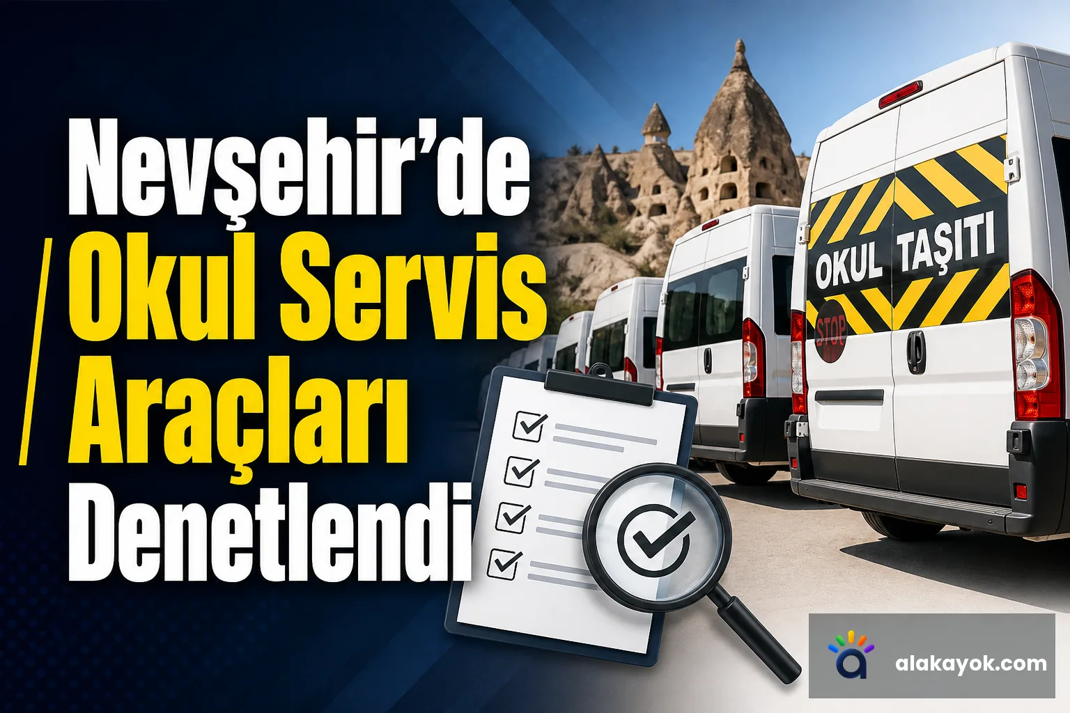 Nevşehir'de Okul Servis Araçları Denetlendi