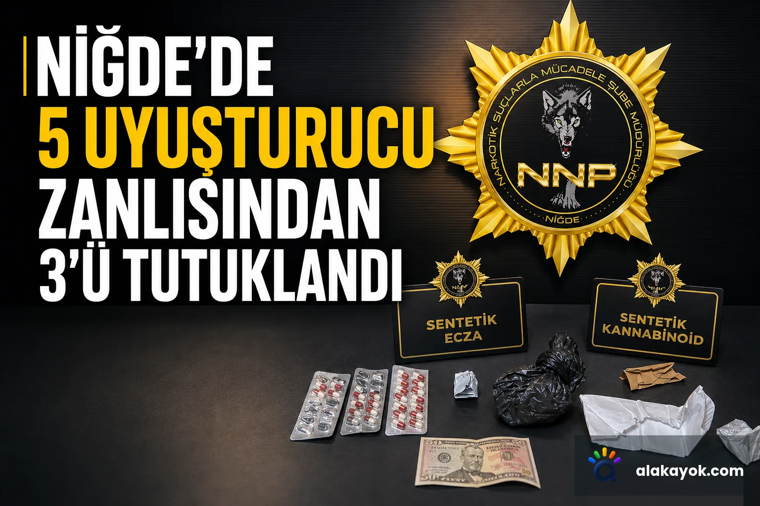 Niğde'de 5 Uyuşturucu Zanlısından 3'ü Tutuklandı