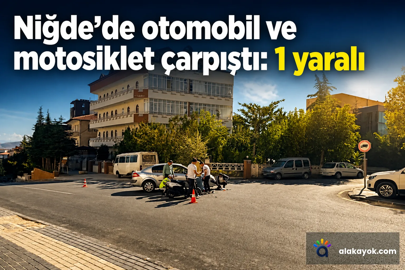 Niğde'de otomobil ve motosiklet çarpıştı: 1 yaralı