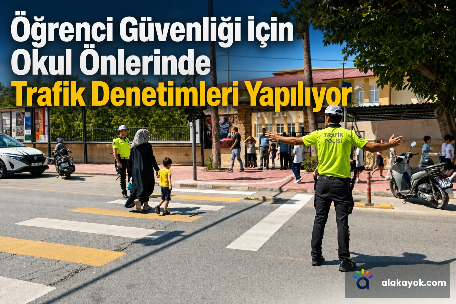Öğrenci Güvenliği İçin Okul Önlerinde Trafik Denetimleri Yapılıyor
