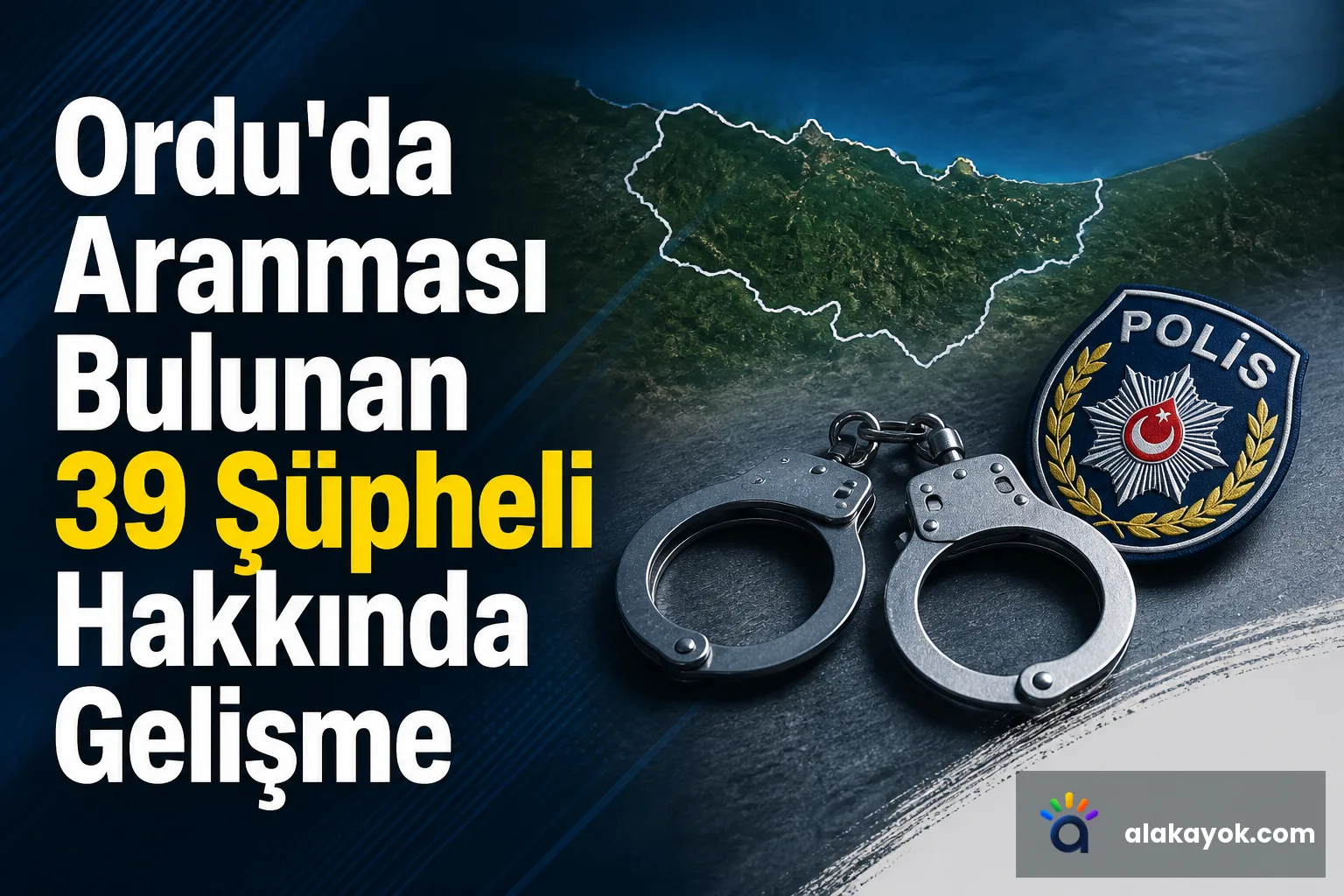 Ordu'da Aranması Bulunan 39 Şüpheli Hakkında Gelişme