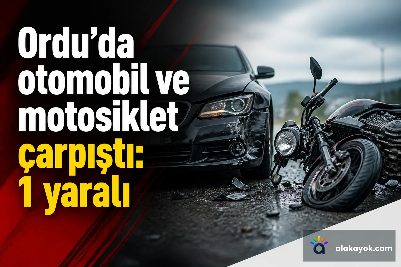 Ordu'da otomobil ve motosiklet çarpıştı: 1 yaralı
