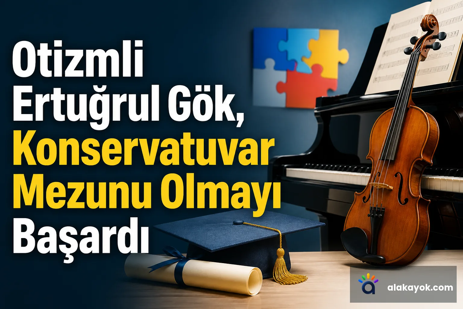 Otizmli Ertuğrul Gök, Konservatuvar Mezunu Olmayı Başardı
