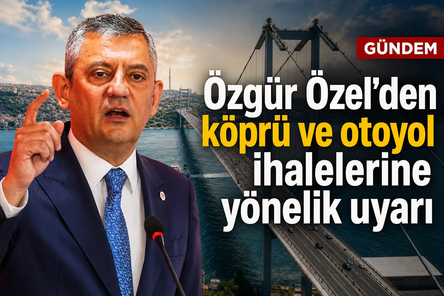 Özgür Özel'den köprü ve otoyol ihalelerine yönelik uyarı