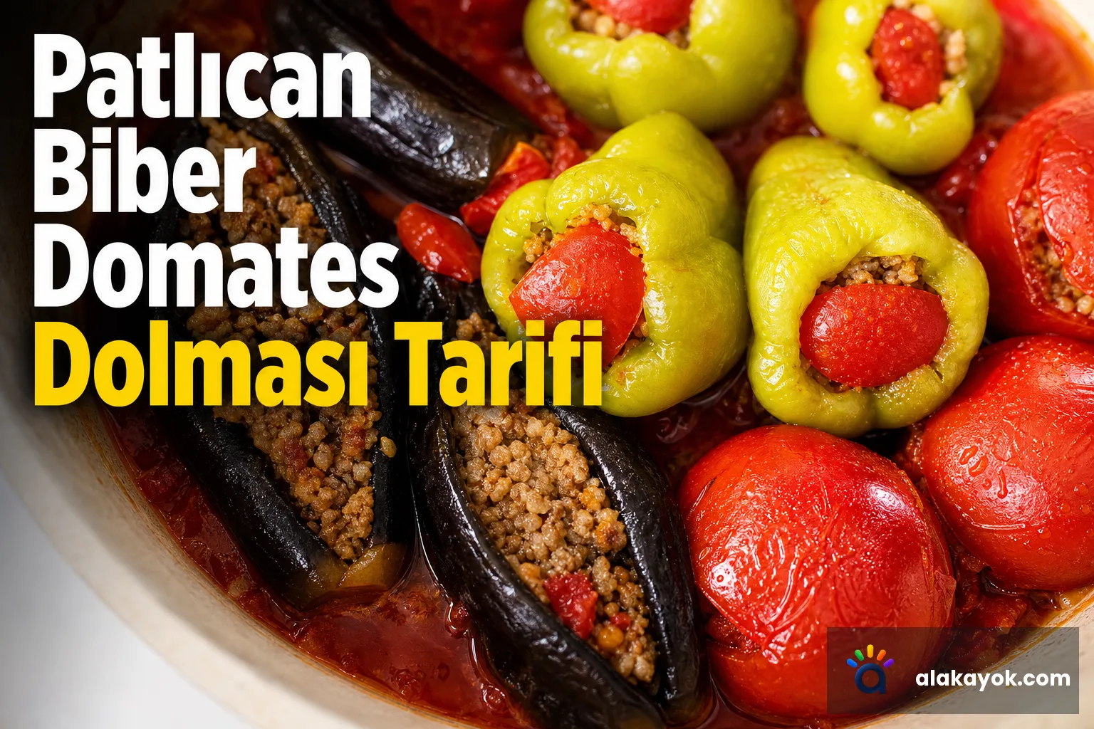 Patlıcan Biber Domates Dolması Tarifi