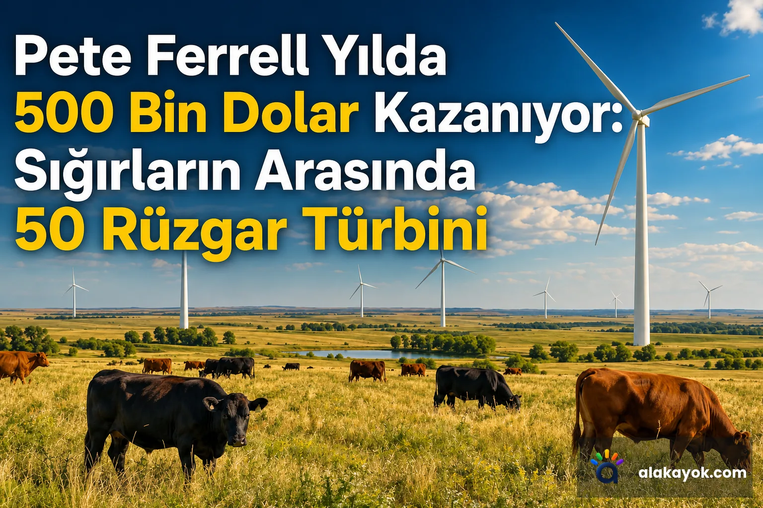 Pete Ferrell Yılda 500 Bin Dolar Kazanıyor: Sığırların Arasında 50 Rüzgar Türbini