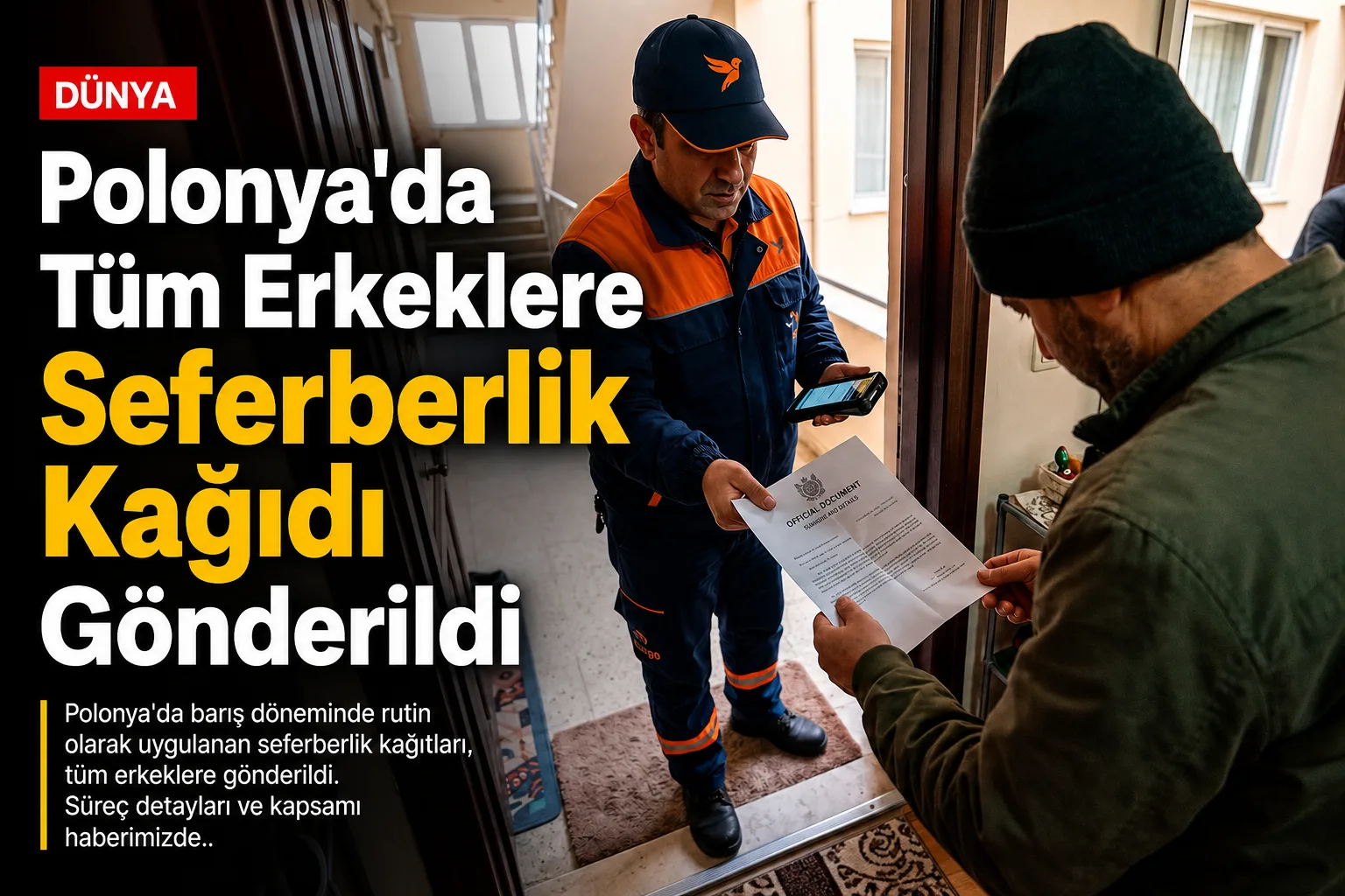 Polonya'da Tüm Erkeklere Seferberlik Kağıdı Gönderildi