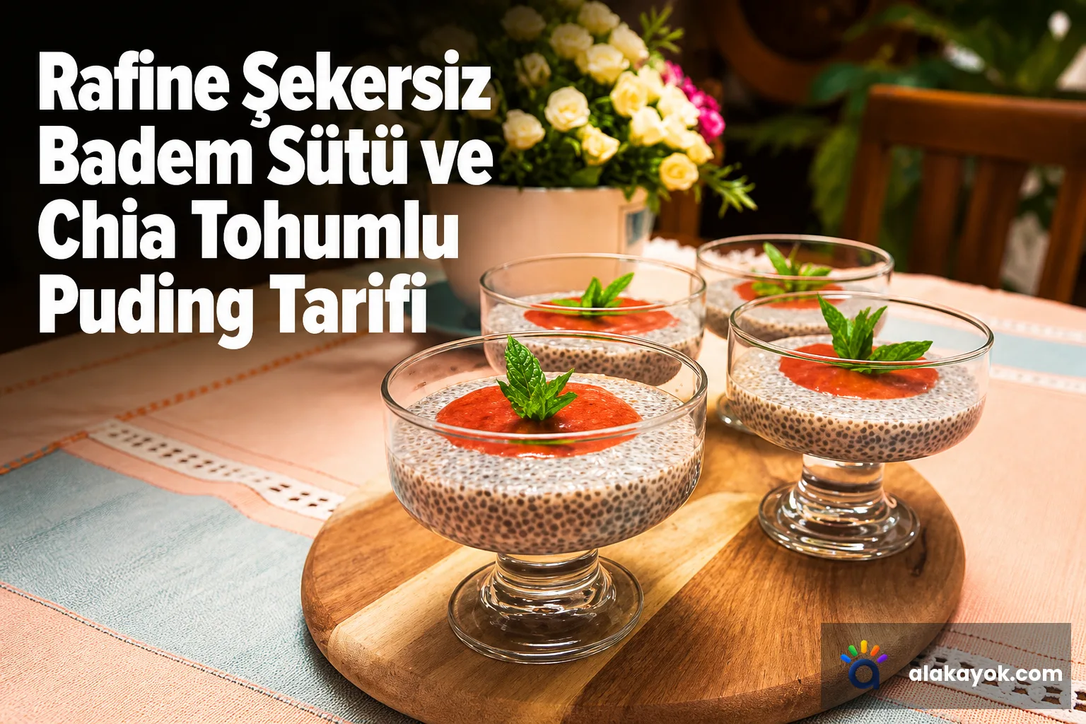 Rafine Şekersiz Badem Sütü ve Chia Tohumlu Puding Tarifi