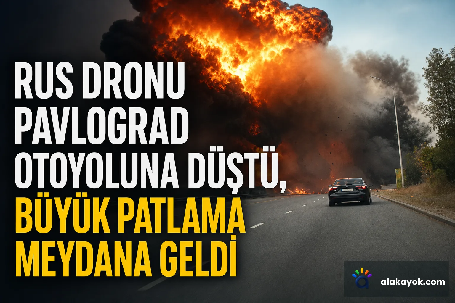 Rus Dronu Pavlograd Otoyoluna Düştü, Büyük Patlama Meydana Geldi