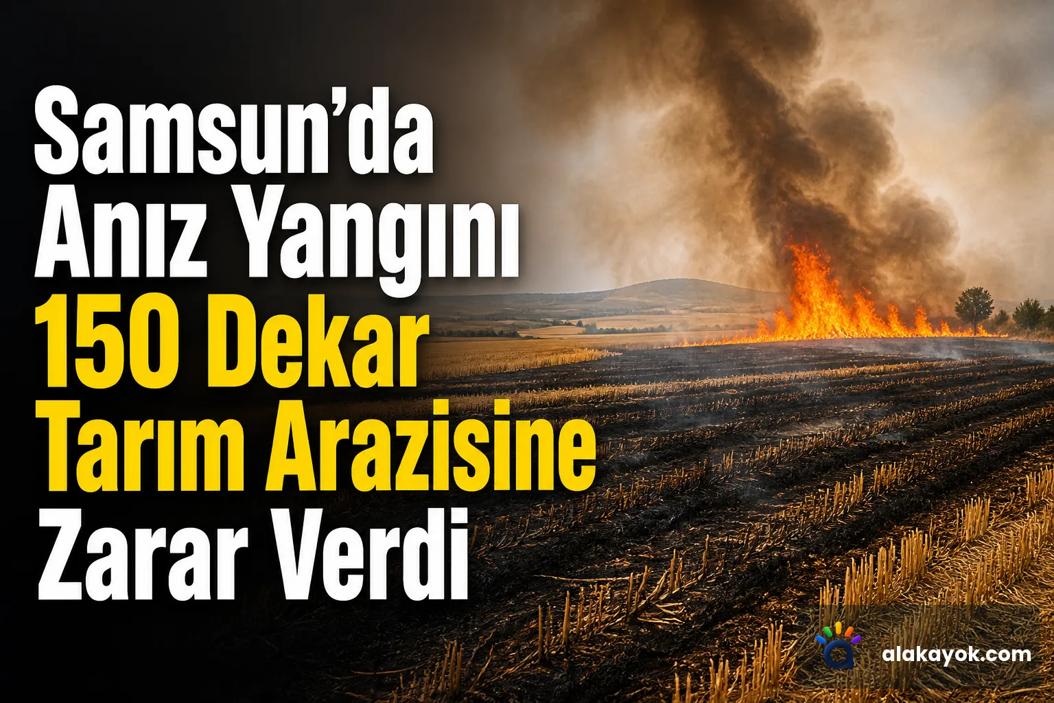 Samsun'da Anız Yangını 150 Dekar Tarım Arazisine Zarar Verdi