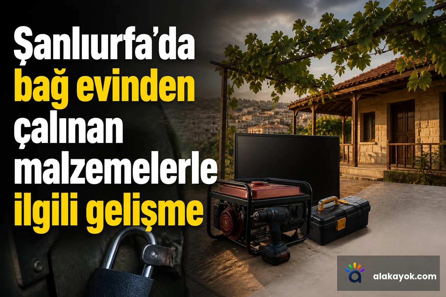 Şanlıurfa'da bağ evinden çalınan malzemelerle ilgili gelişme