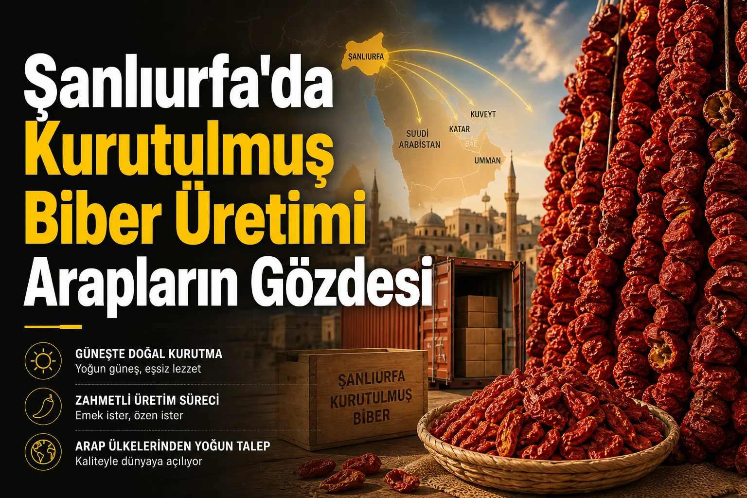 Şanlıurfa'da Kurutulmuş Biber Üretimi Arapların Gözdesi