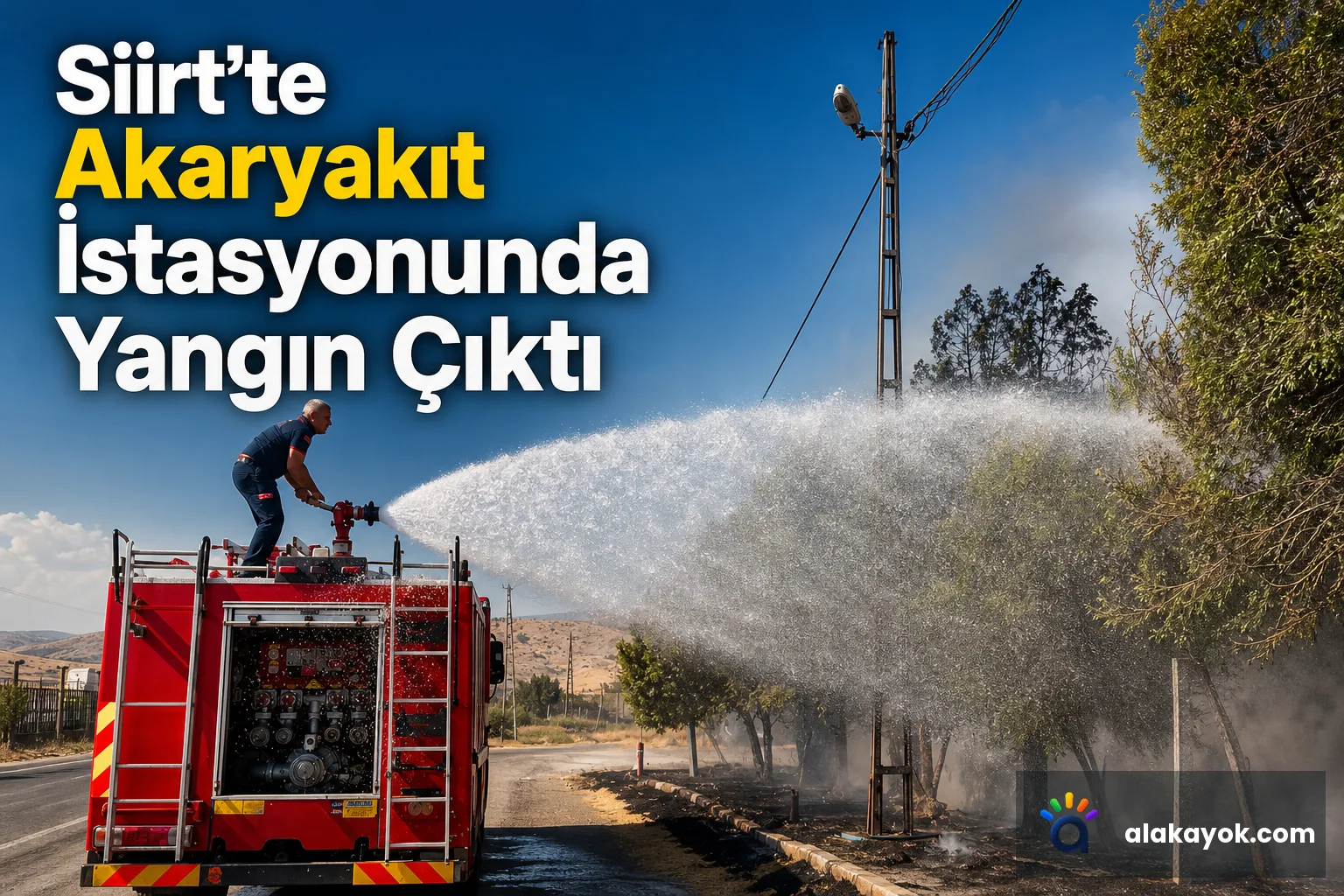 Siirt'te Akaryakıt İstasyonunda Yangın Çıktı