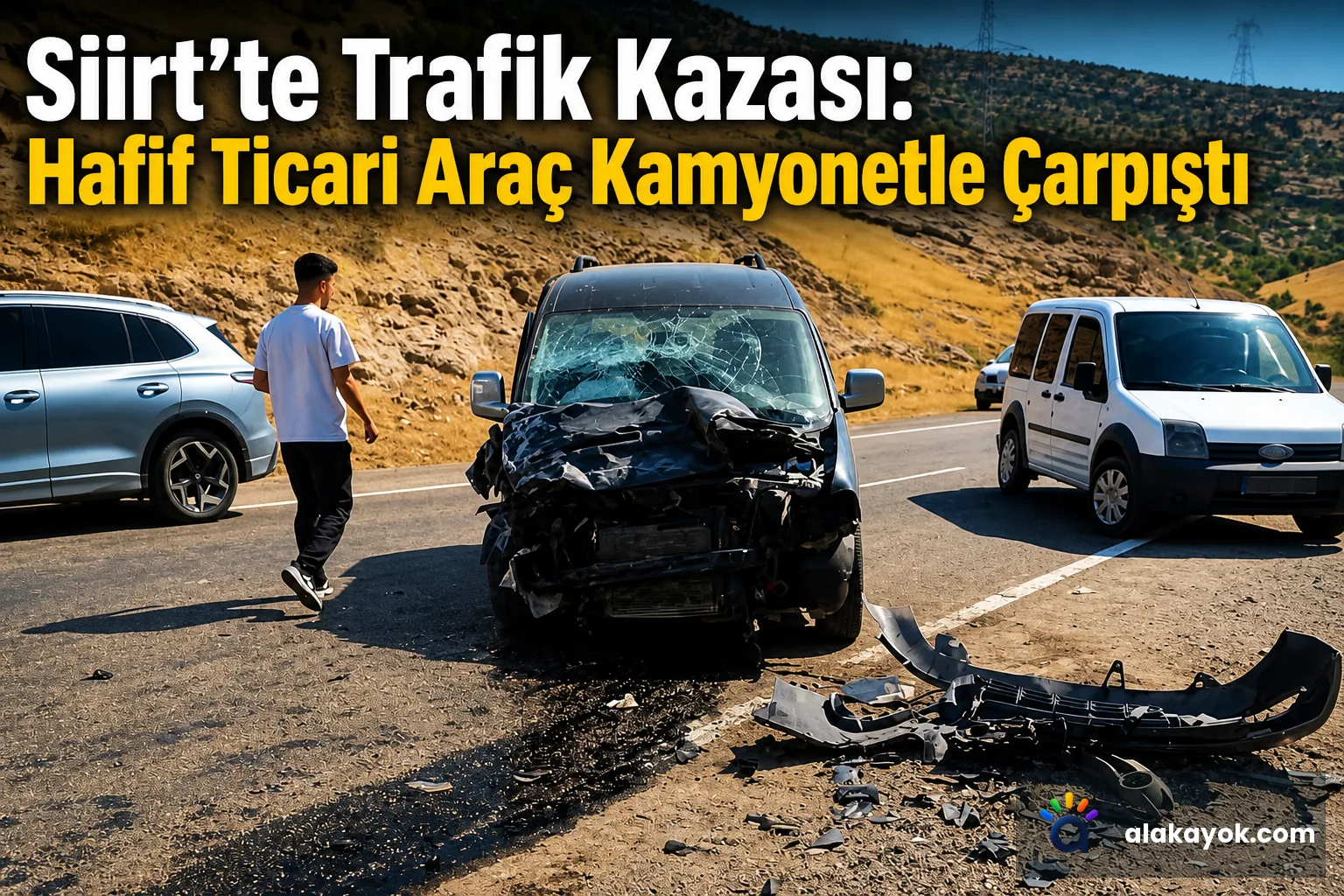 Siirt'te Trafik Kazası: Hafif Ticari Araç Kamyonetle Çarpıştı