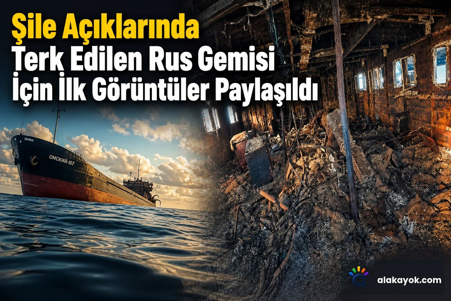Şile Açıklarında Terk Edilen Rus Gemisi İçin İlk Görüntüler Paylaşıldı