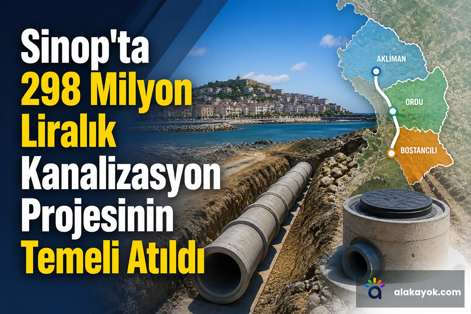 Sinop'ta 298 Milyon Liralık Kanalizasyon Projesinin Temeli Atıldı