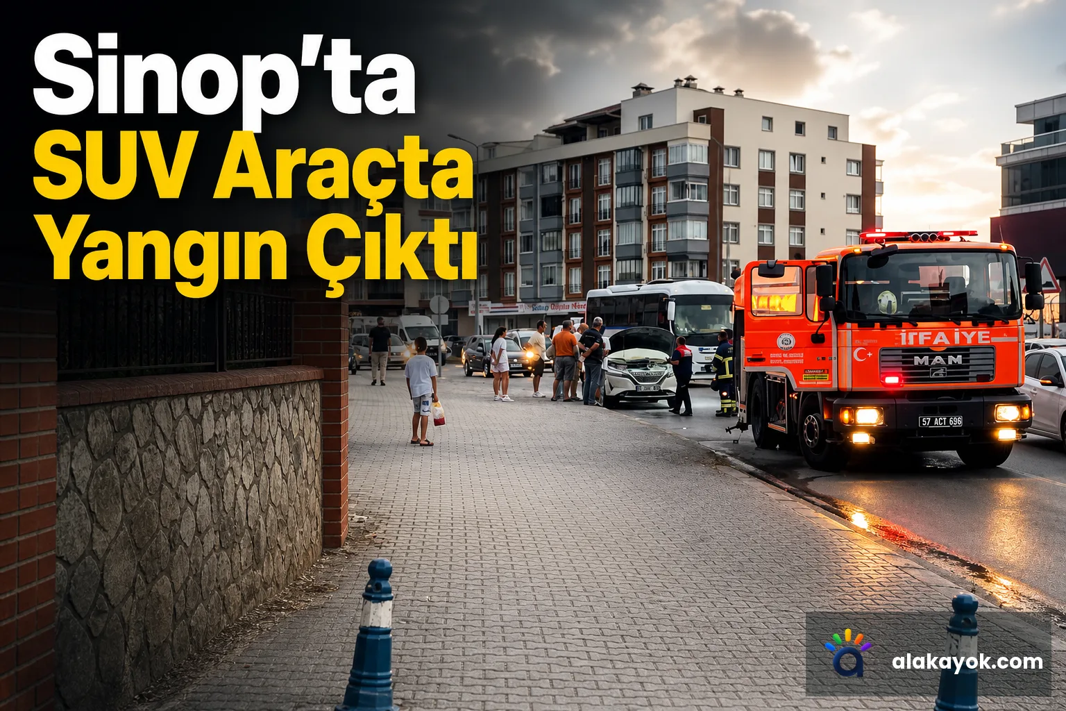 Sinop’ta SUV Araçta Yangın Çıktı