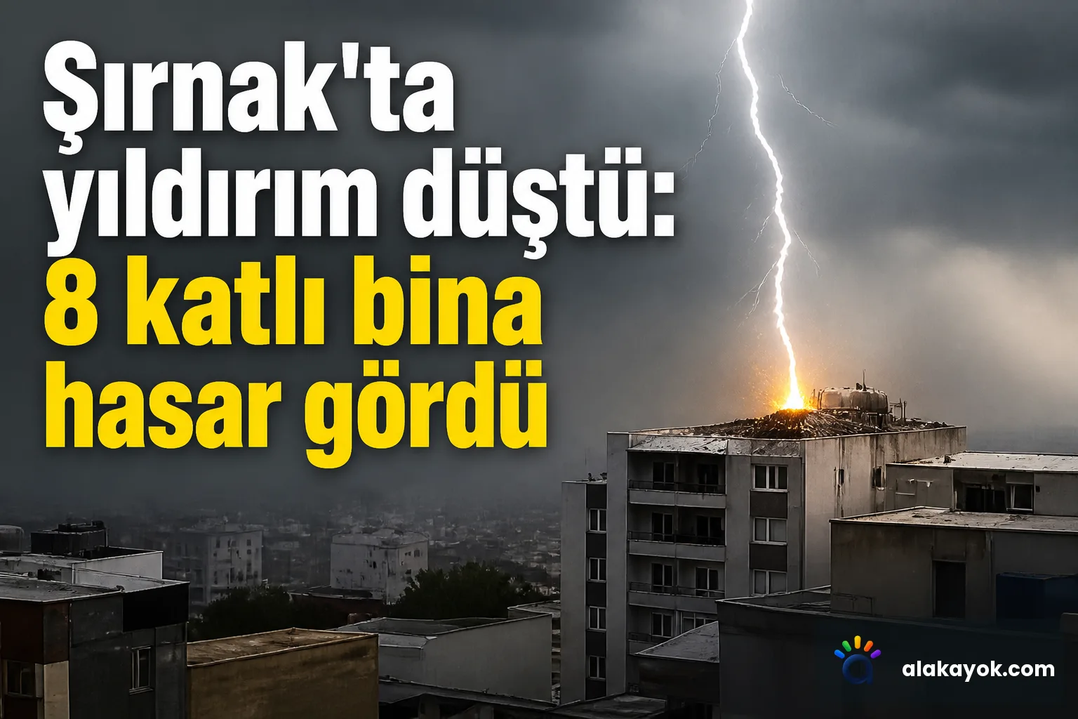 Şırnak'ta yıldırım düştü: 8 katlı bina hasar gördü