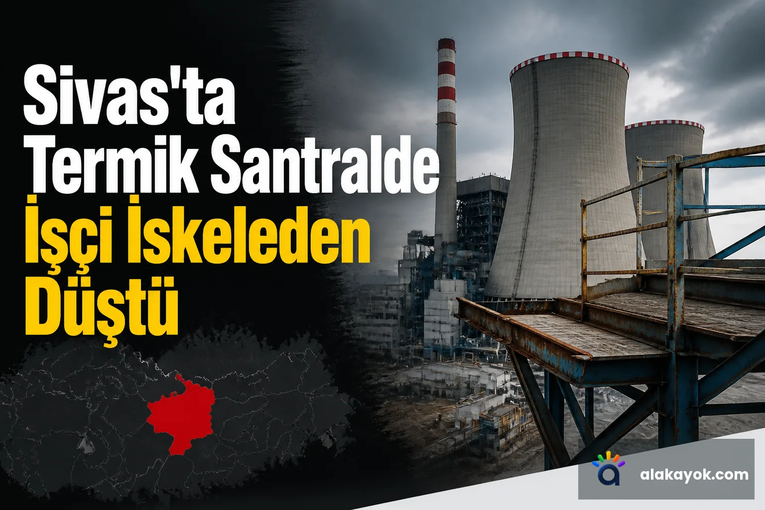 Sivas'ta Termik Santralde İşçi İskeleden Düştü