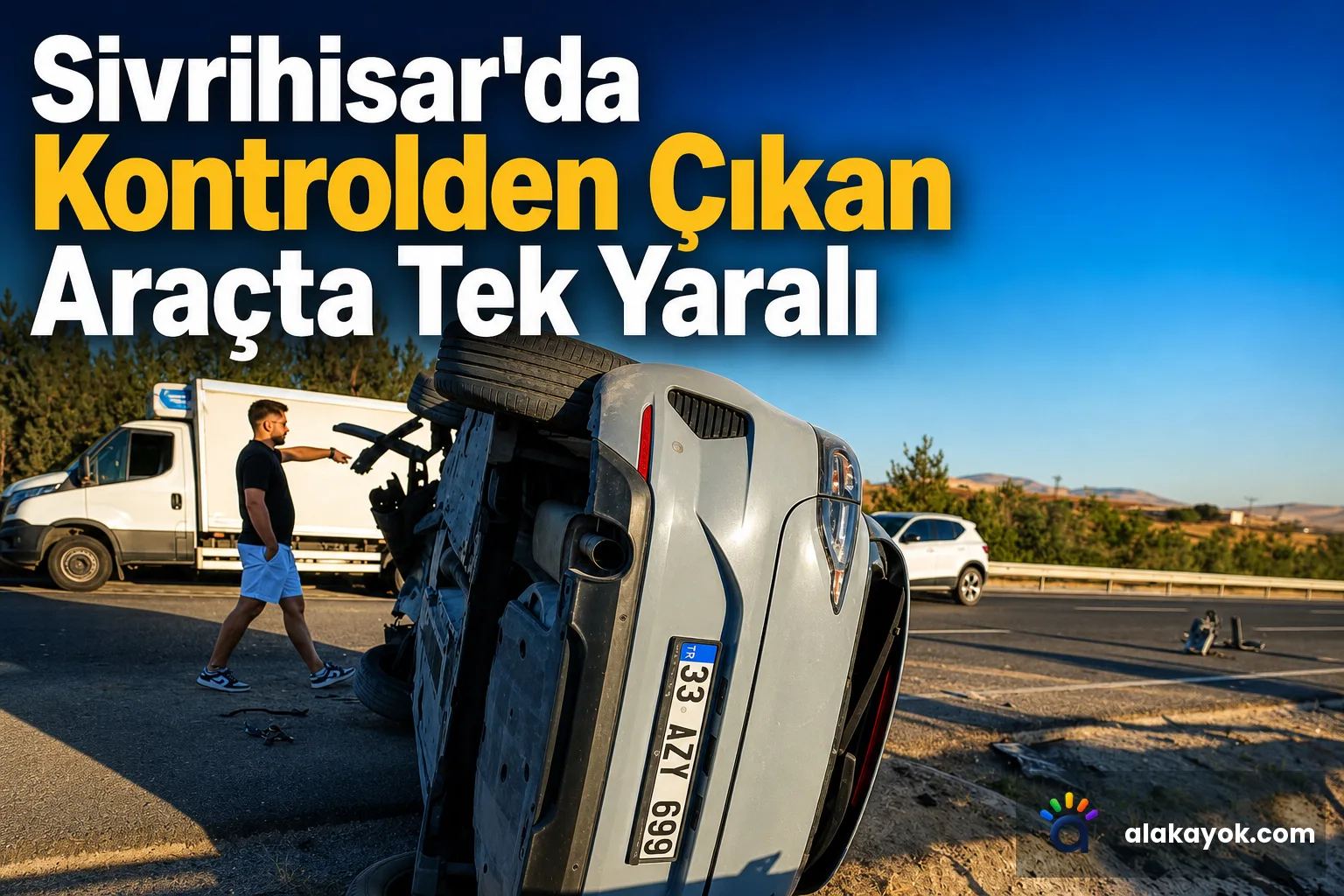 Sivrihisar'da Kontrolden Çıkan Araçta Tek Yaralı