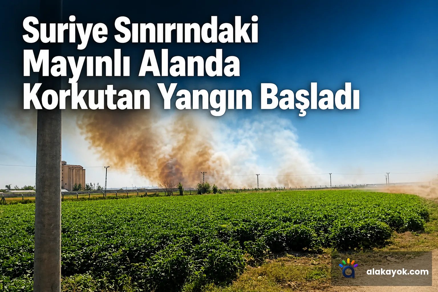 Suriye Sınırındaki Mayınlı Alanda Korkutan Yangın Başladı