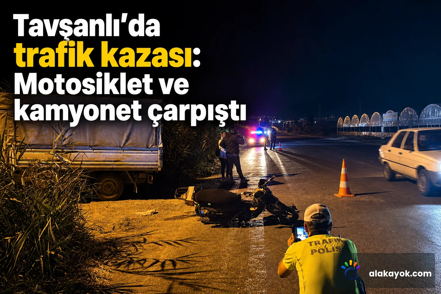 Tavşanlı'da trafik kazası: Motosiklet ve kamyonet çarpıştı