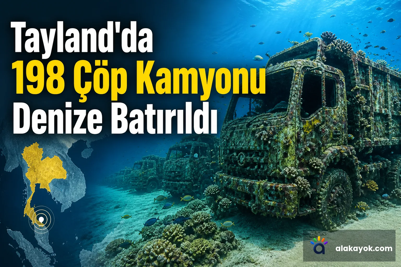 Tayland'da 198 Çöp Kamyonu Denize Batırıldı