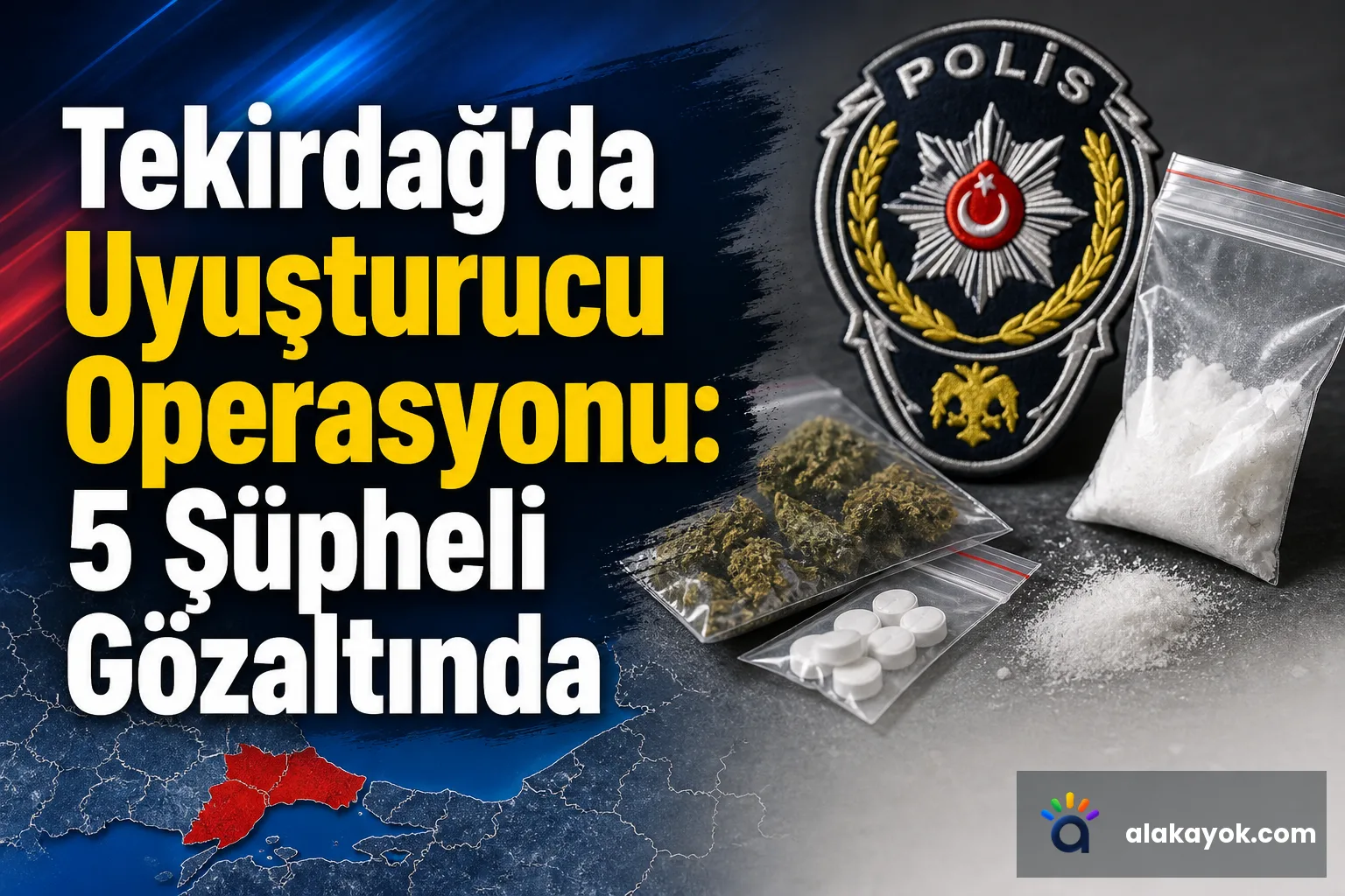 Tekirdağ'da Uyuşturucu Operasyonu: 5 Şüpheli Gözaltında
