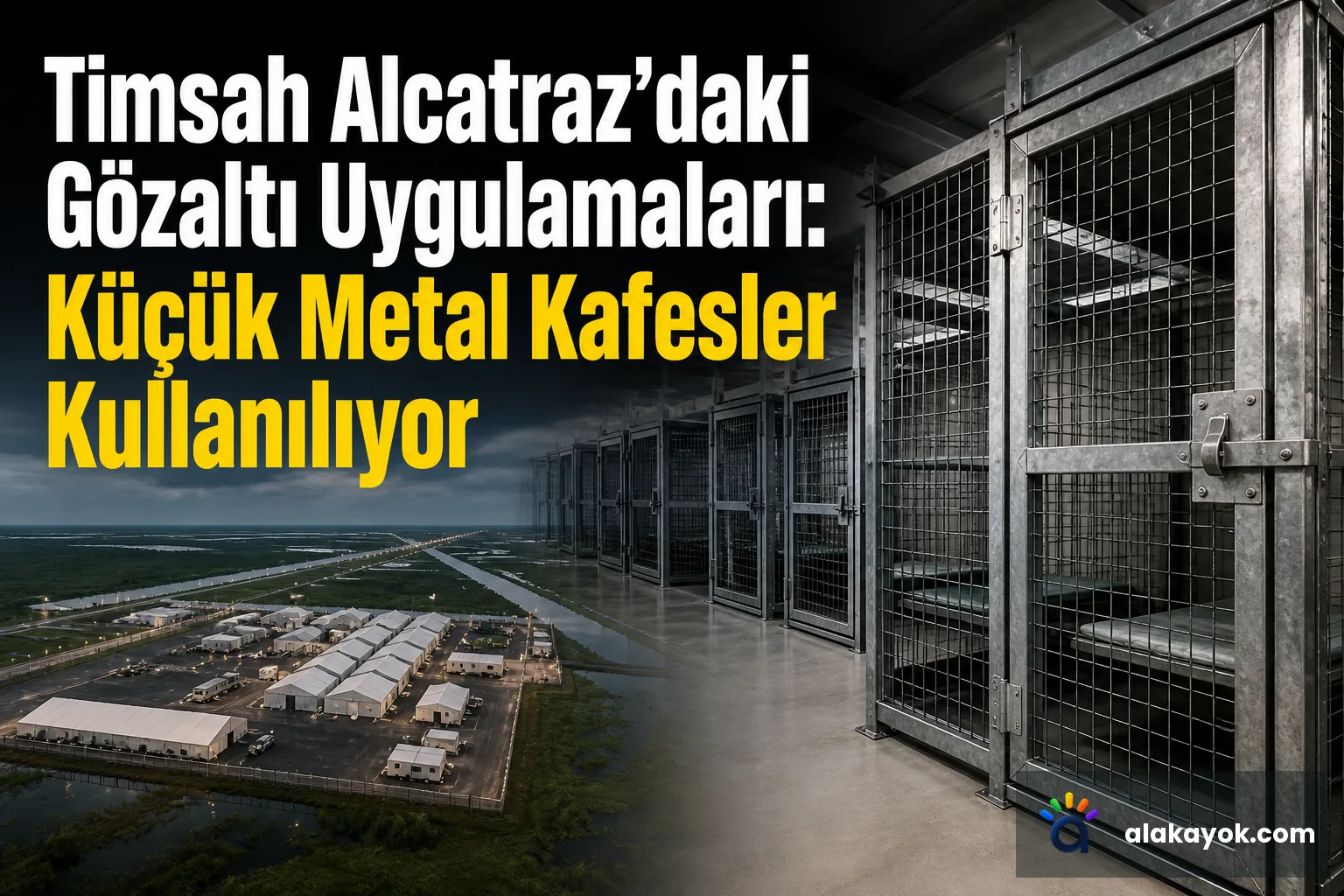 Timsah Alcatraz'daki Gözaltı Uygulamaları: Küçük Metal Kafesler Kullanılıyor