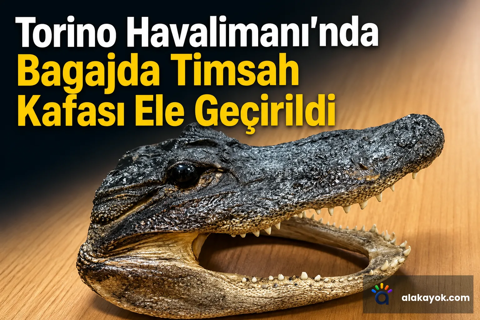 Torino Havalimanı'nda Bagajda Timsah Kafası Ele Geçirildi