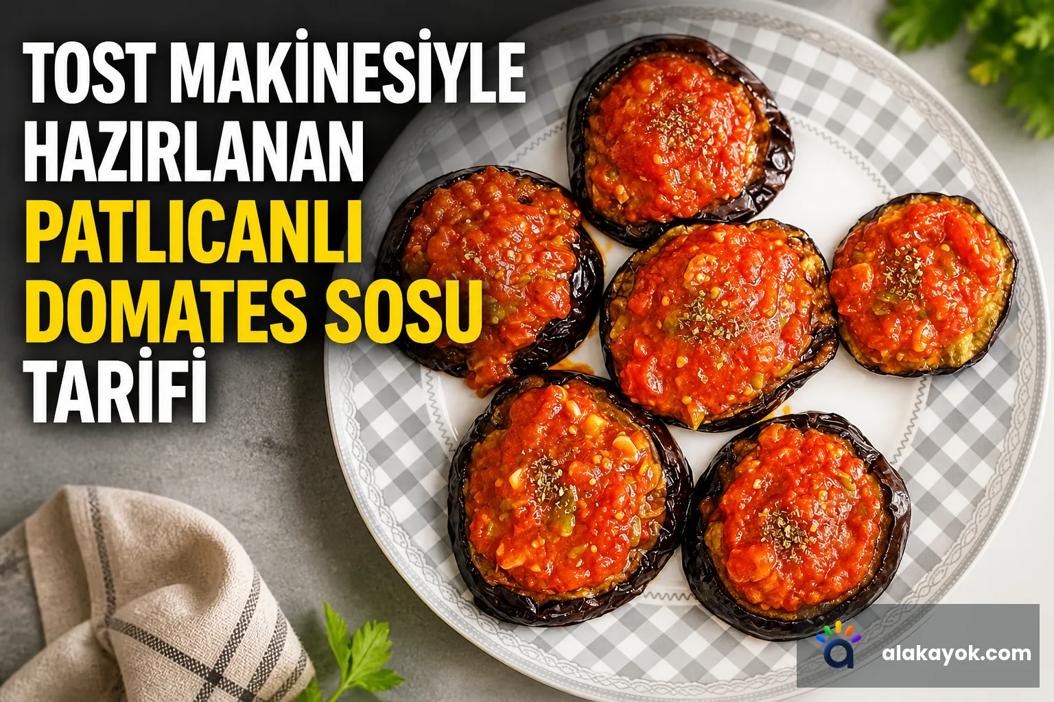 Tost Makinesiyle Hazırlanan Patlıcanlı Domates Sosu Tarifi