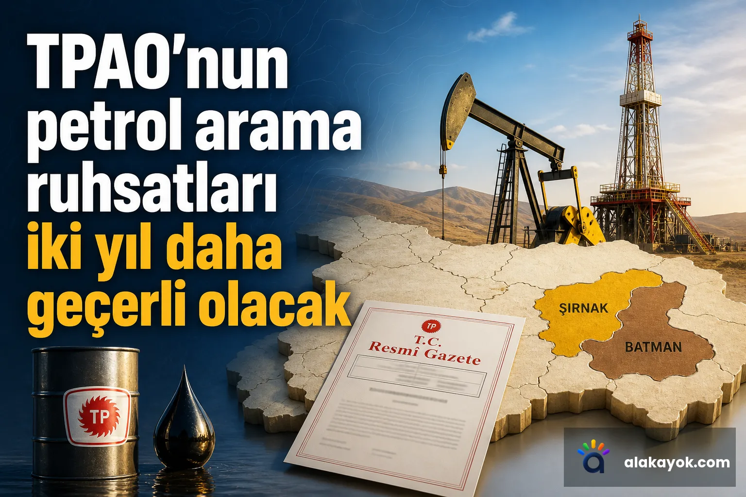 TPAO'nun petrol arama ruhsatları iki yıl daha geçerli olacak