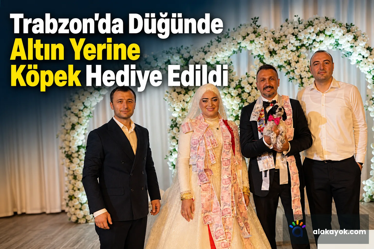 Trabzon'da Düğünde Altın Yerine Köpek Hediye Edildi