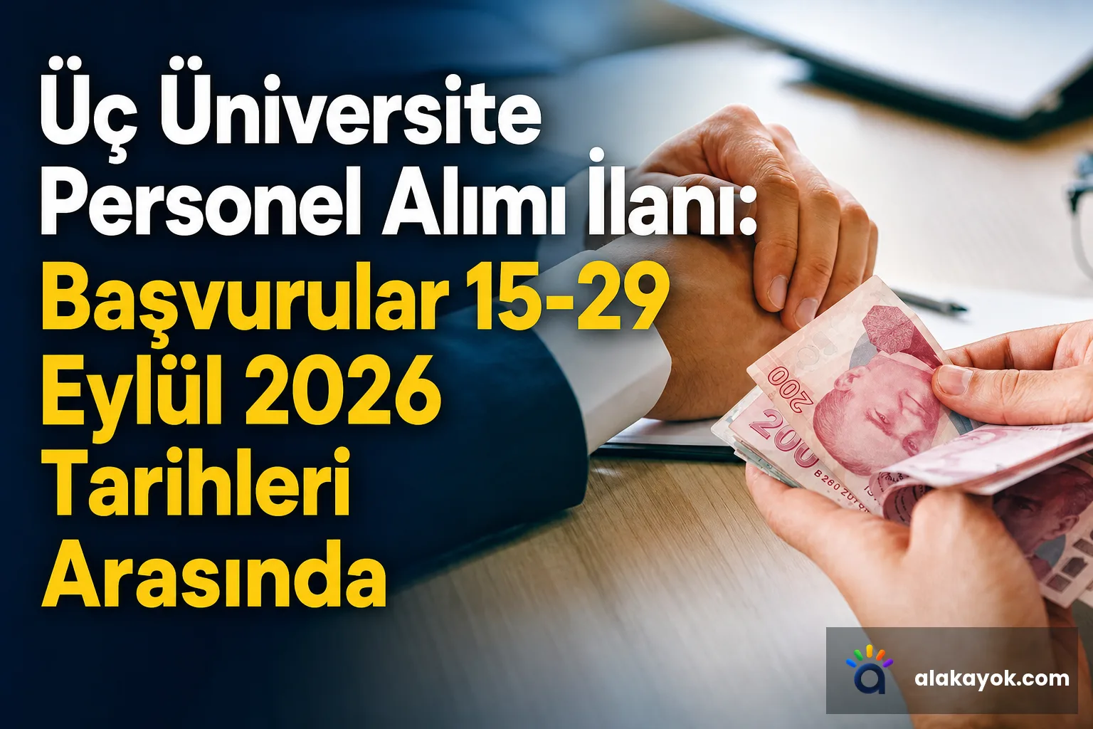 Üç Üniversite Personel Alımı İlanı: Başvurular 15-29 Eylül 2026 Tarihleri Arasında