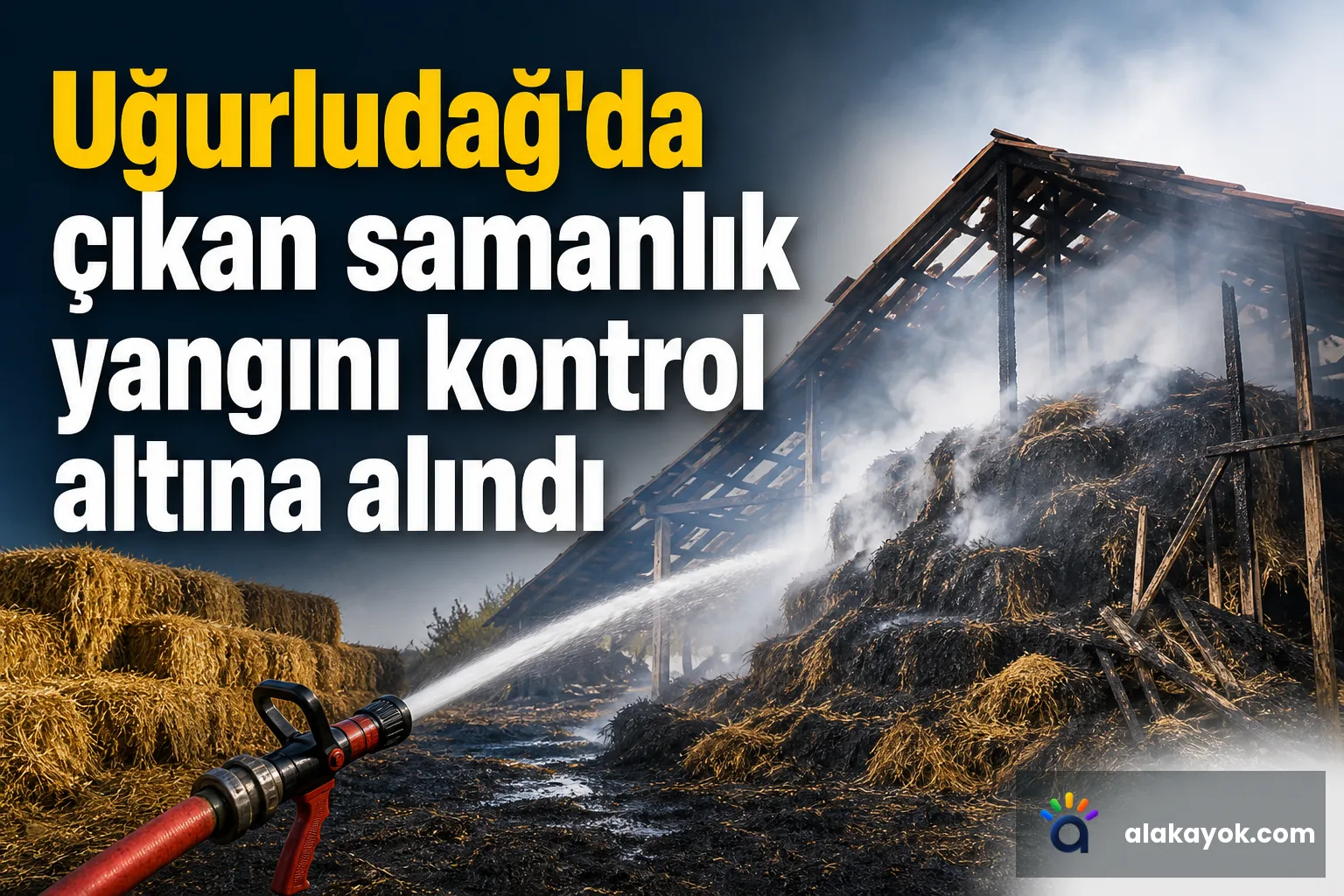 Uğurludağ'da çıkan samanlık yangını kontrol altına alındı