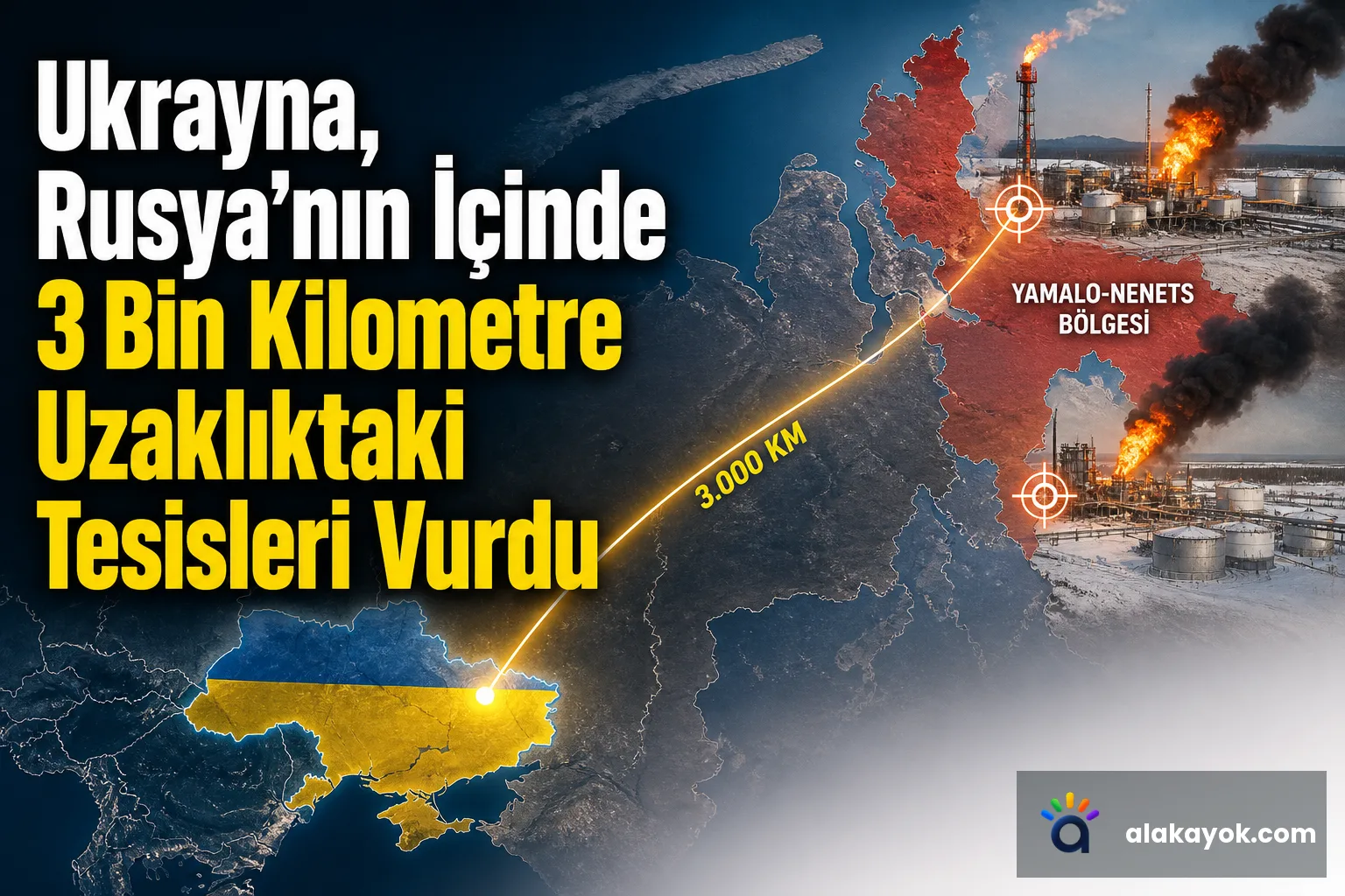 Ukrayna, Rusya'nın İçinde 3 Bin Kilometre Uzaklıktaki Tesisleri Vurdu