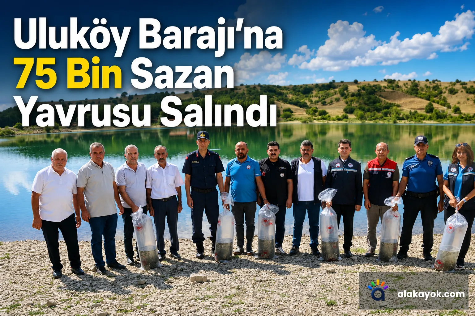 Uluköy Barajı'na 75 Bin Sazan Yavrusu Salındı