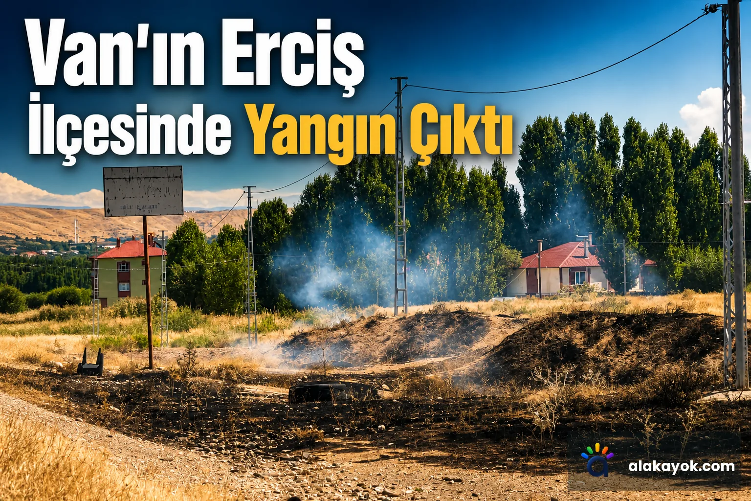 Van'ın Erciş İlçesinde Yangın Çıktı