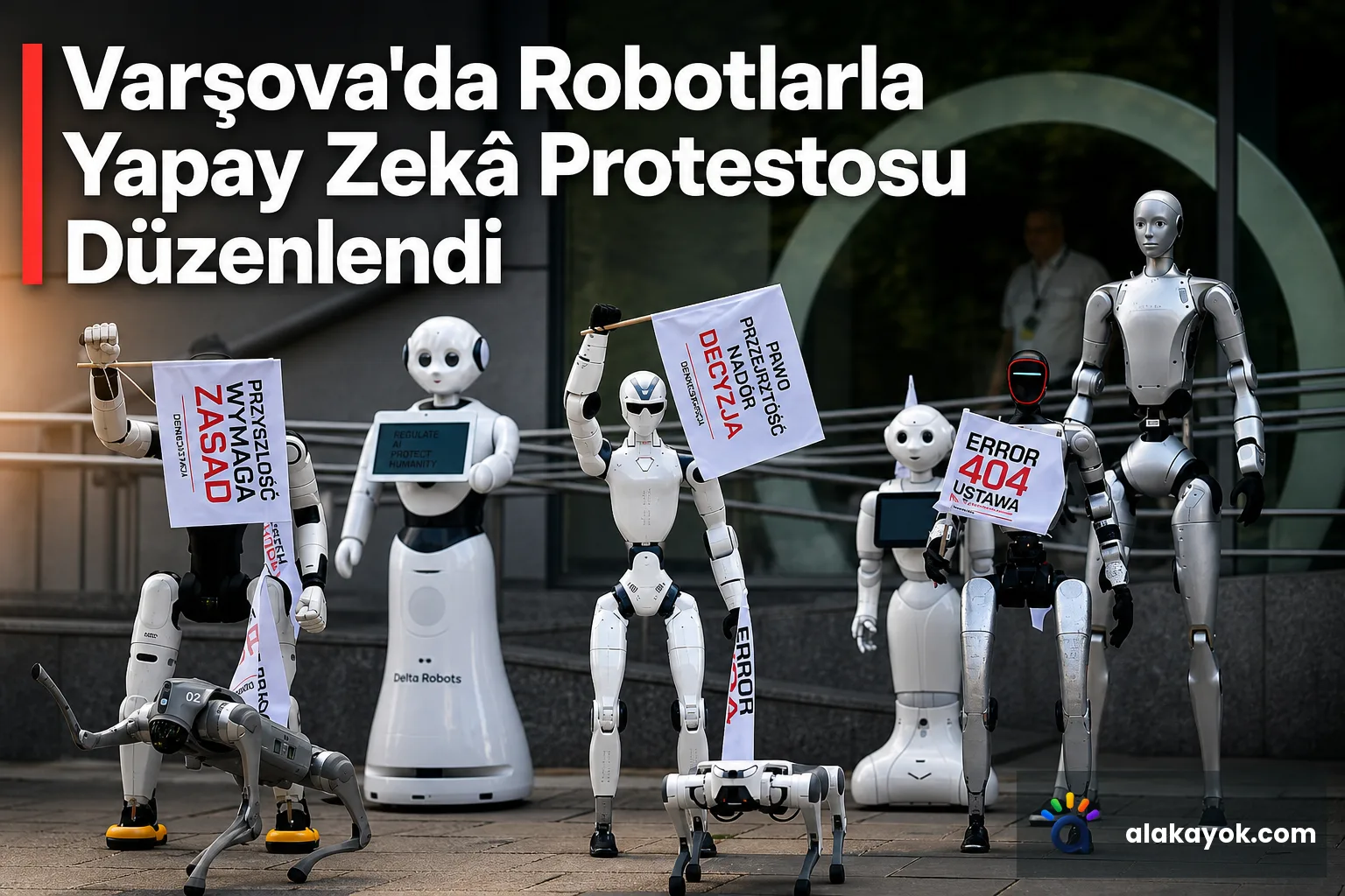 Varşova'da Robotlarla Yapay Zekâ Protestosu Düzenlendi