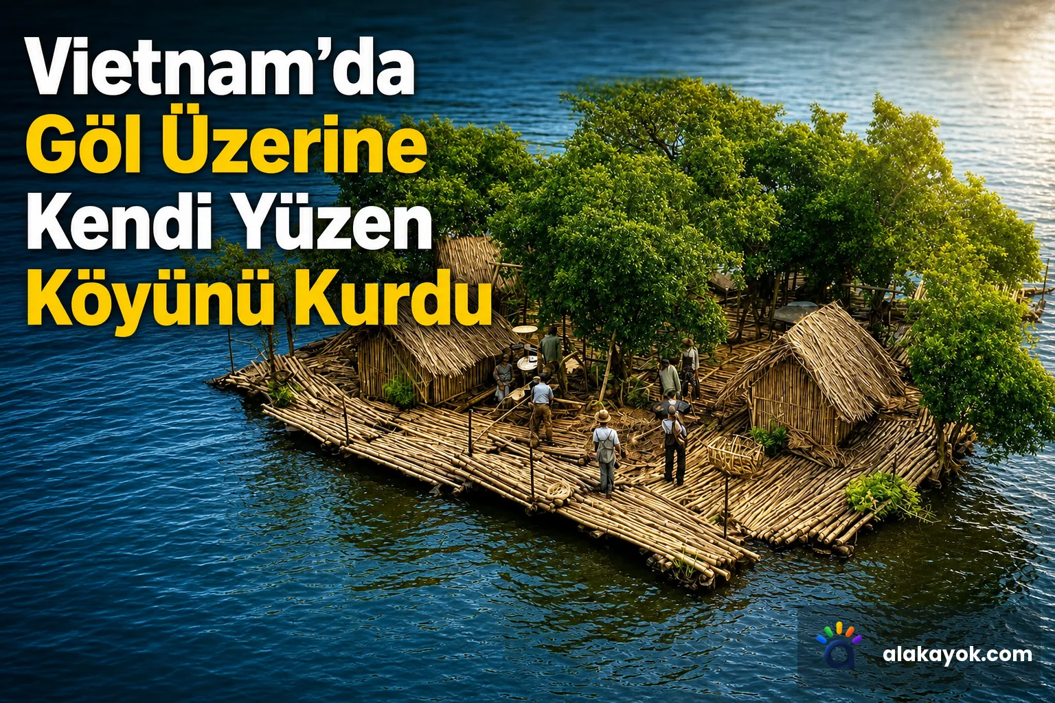 Vietnam'da Göl Üzerine Kendi Yüzen Köyünü Kurdu