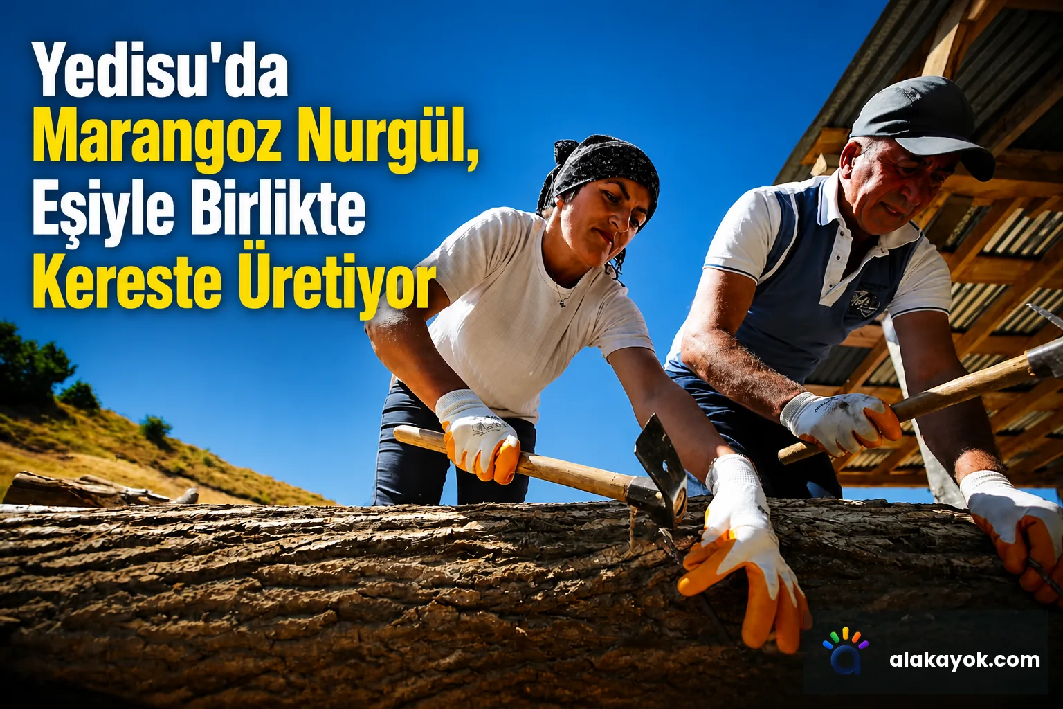 Yedisu'da Marangoz Nurgül, Eşiyle Birlikte Kereste Üretiyor